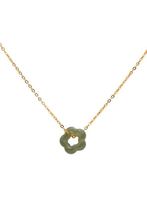 Plum Blossom — Green Jade Pendant Necklace